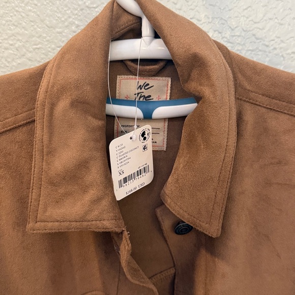 We The Free by free people Fringe Out Vegan Suede Jacket Sz XS Brown Tan - Picture 6 of 16